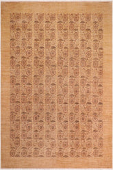 handmade Transitional Kafkaz Lt. Tan Gold Hand Knotted RECTANGLE 100% WOOL area rug 8 x 10